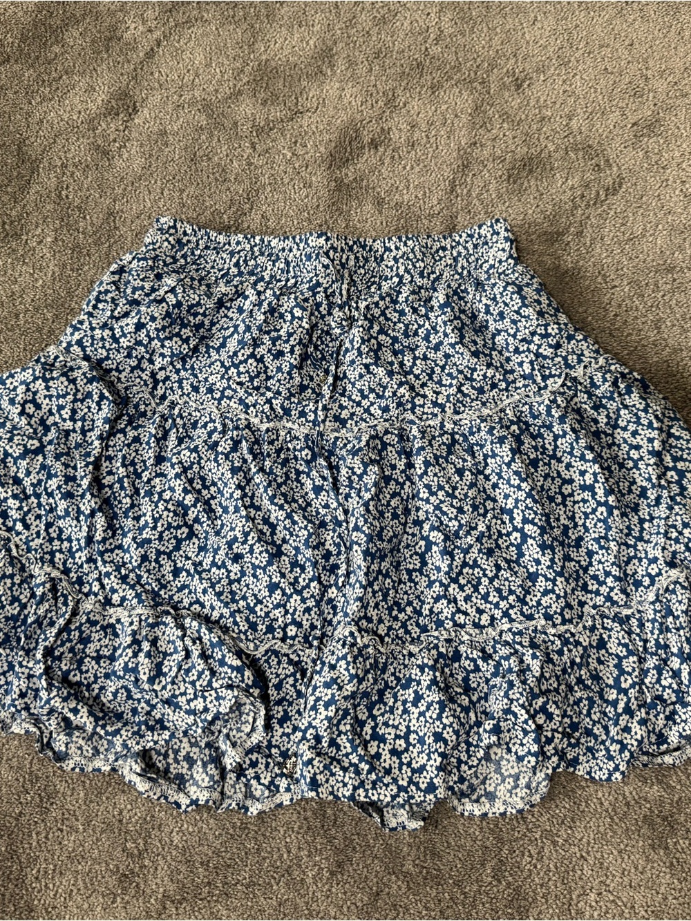 Princess Polly Blue and White Floral Mini Skirt